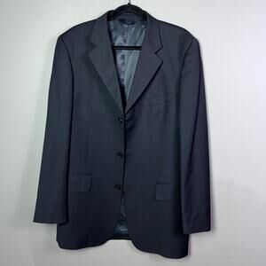 Baroni Couture blazer men's 42L black pinstripe Super 150's